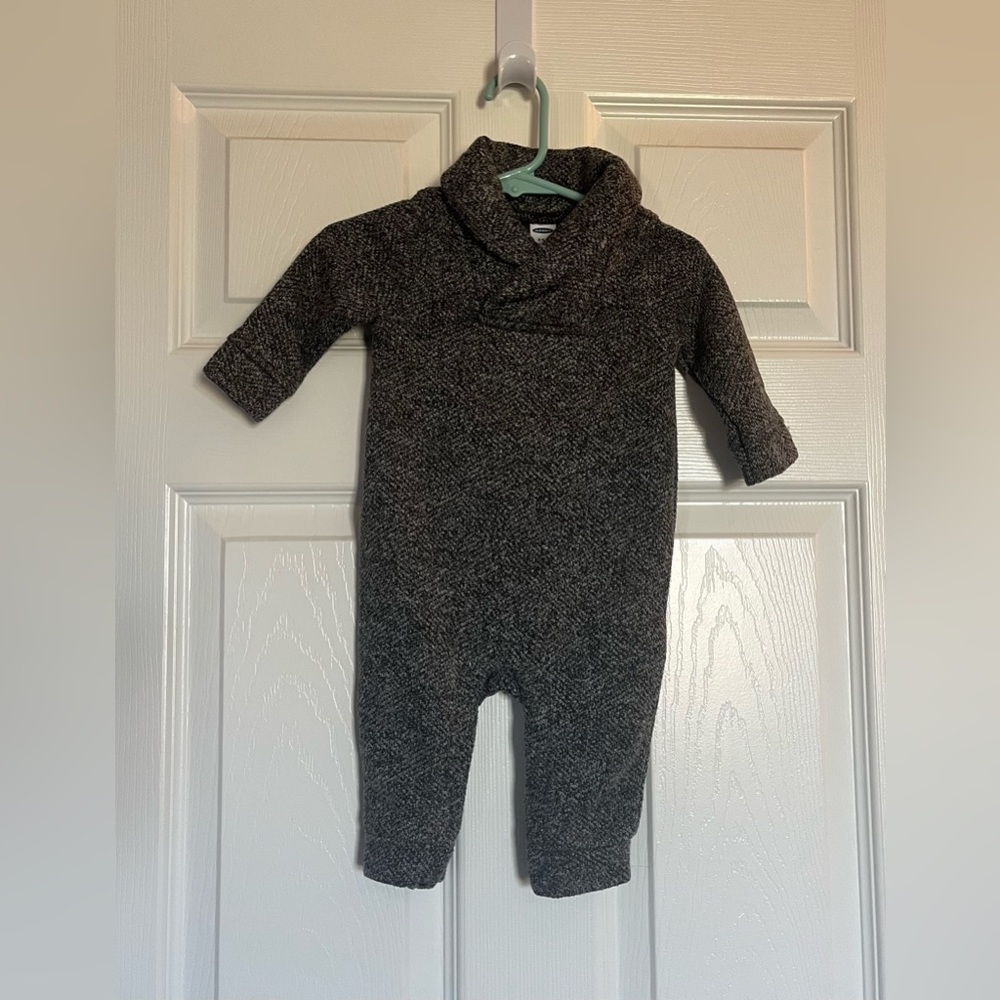 Old Navy Cowl Neck Onesie | Size 3-6m | Dark Grey